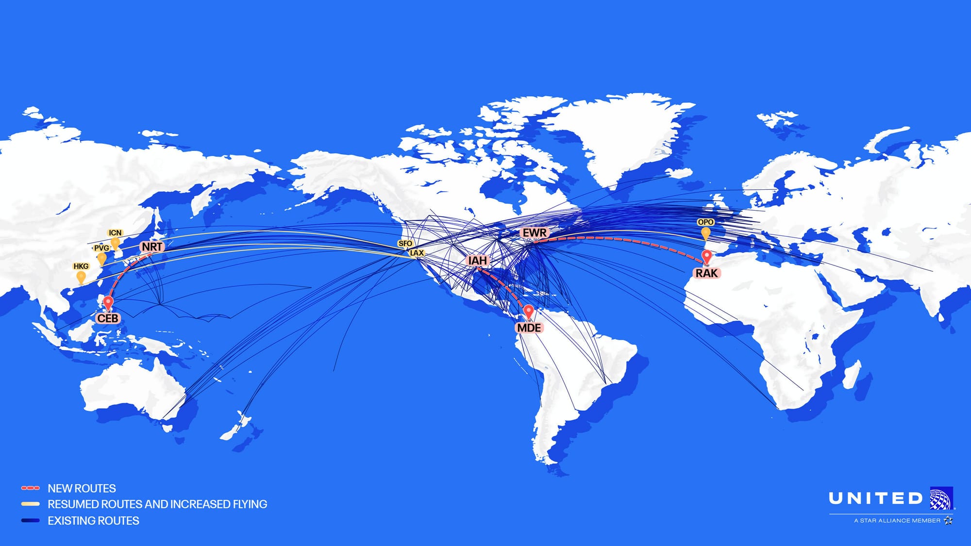 United Continues to Expand Global Network; Introduces Three New International Destinations and Four New Flights