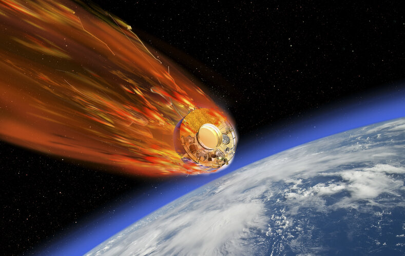 Cluster satellite reentering Earth's atmosphere