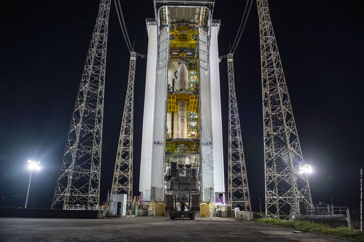 Sentinel-2C in the Vega launch tower